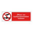 Öffnen von Gasflaschenventilen verboten