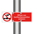 Öffnen von Gasflaschenventilen verboten