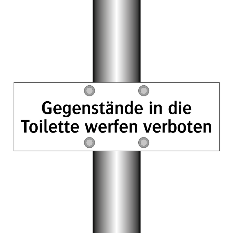 Gegenstände in die Toilette werfen verboten