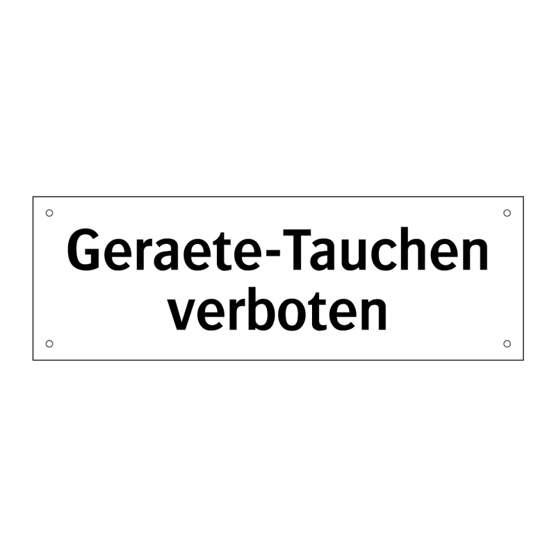 Geraete-Tauchen verboten