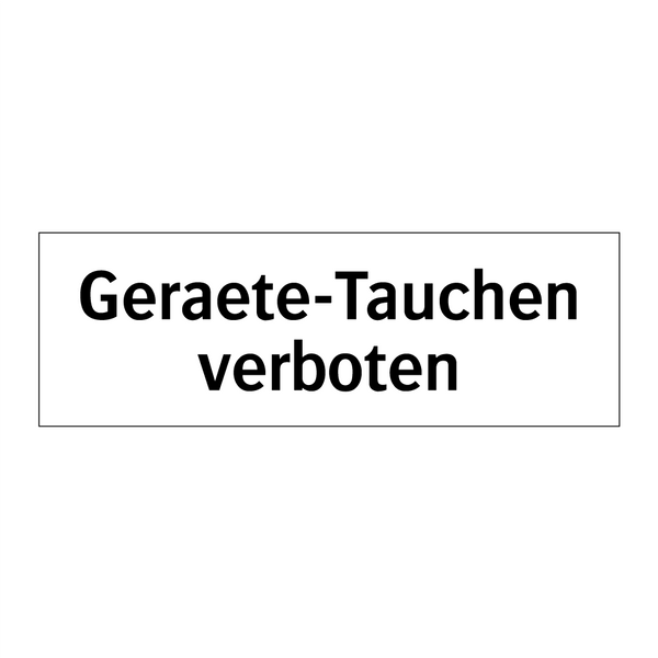 Geraete-Tauchen verboten