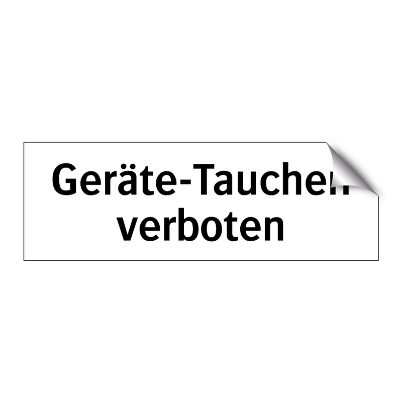 Geräte-Tauchen verboten
