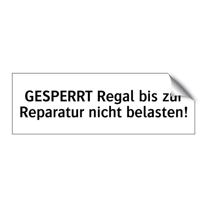 GESPERRT Regal bis zur Reparatur nicht belasten!
