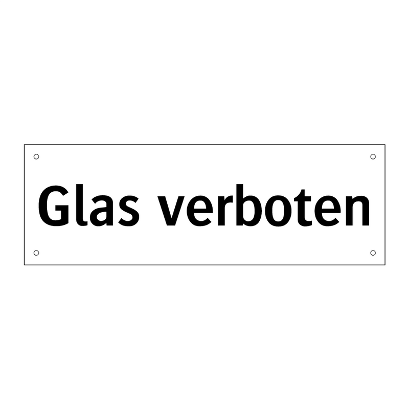 Glas verboten