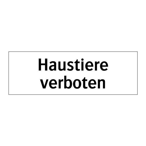 Haustiere verboten