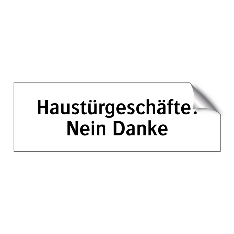 Haustürgeschäfte: Nein Danke