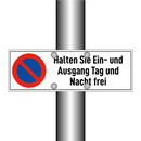 Halten Sie Ein- und Ausgang Tag und Nacht frei