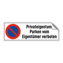 Privateigentum. Parken vom Eigentümer verboten