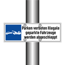 Parken verboten Illegale geparkte Fahrzeuge werden abgeschleppt
