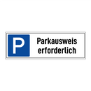 Parkausweis erforderlich