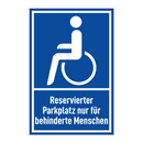 Reservierter Parkplatz nur für behinderte Menschen