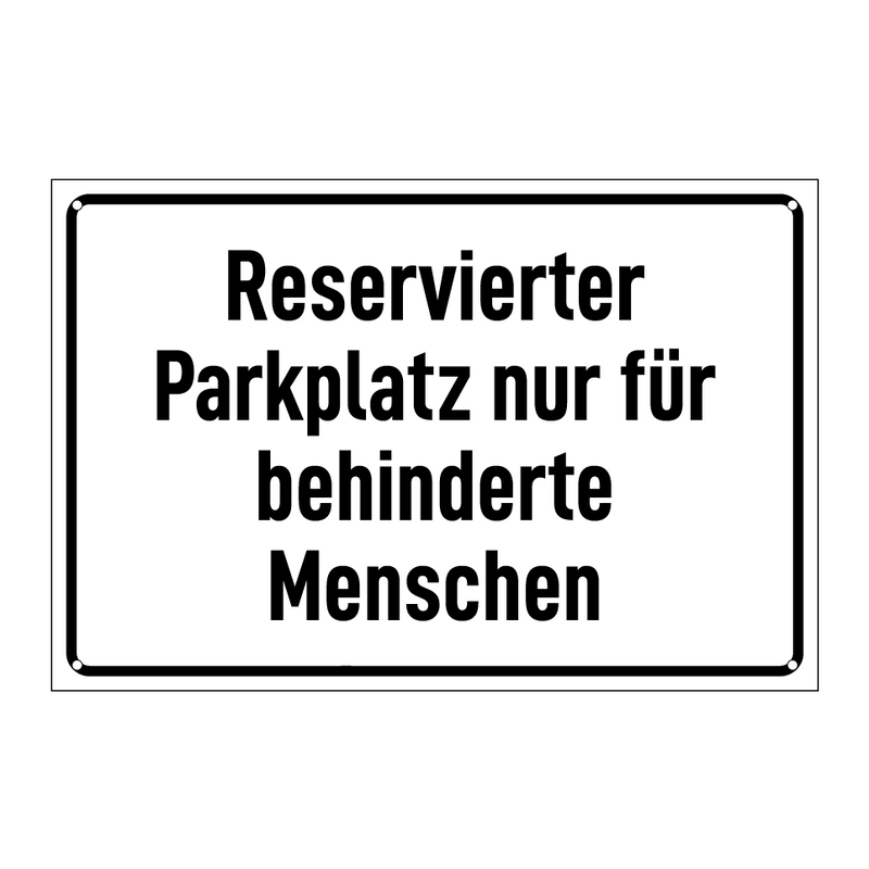 Reservierter Parkplatz nur für behinderte Menschen