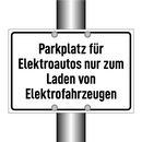 Parkplatz für Elektroautos nur zum Laden von Elektrofahrzeugen
