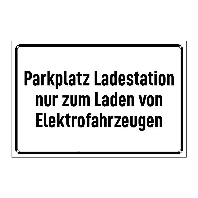 Parkplatz Ladestation nur zum Laden von Elektrofahrzeugen