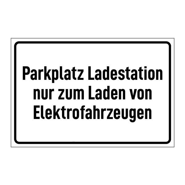 Parkplatz Ladestation nur zum Laden von Elektrofahrzeugen