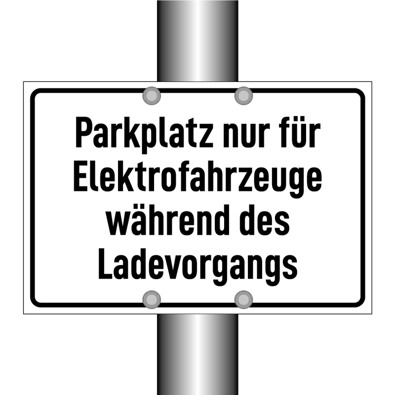 Parkplatz nur für Elektrofahrzeuge während des Ladevorgangs
