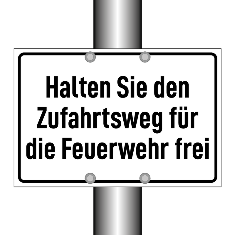Halten Sie den Zufahrtsweg für die Feuerwehr frei