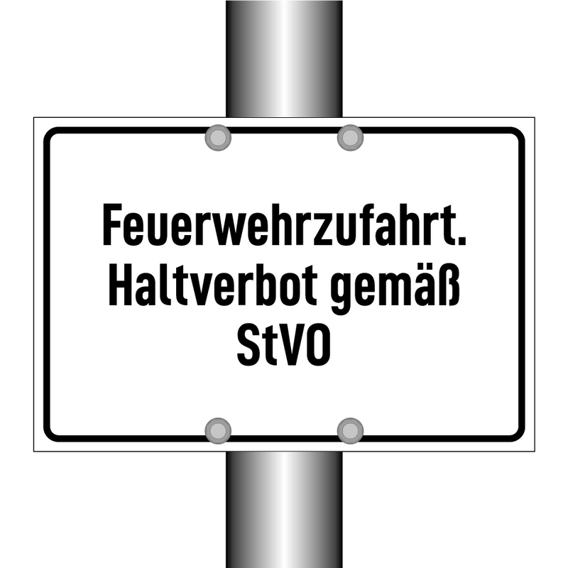 Feuerwehrzufahrt. Haltverbot gemäß StVO