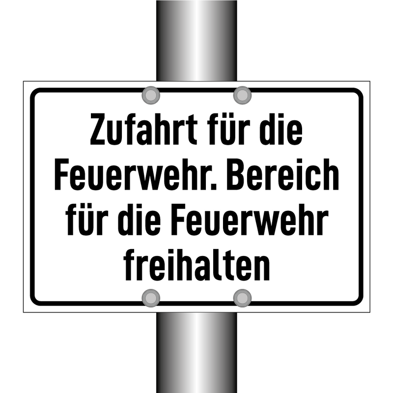 Zufahrt für die Feuerwehr. Bereich für die Feuerwehr freihalten