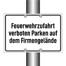 Feuerwehrzufahrt verboten Parken auf dem Firmengelände