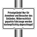 Privatgelände! Nur für Anwohner und Besucher des Geländes. Widerrechtlich geparkte Fahrzeuge werden kostenpflichtig abgeschleppt!