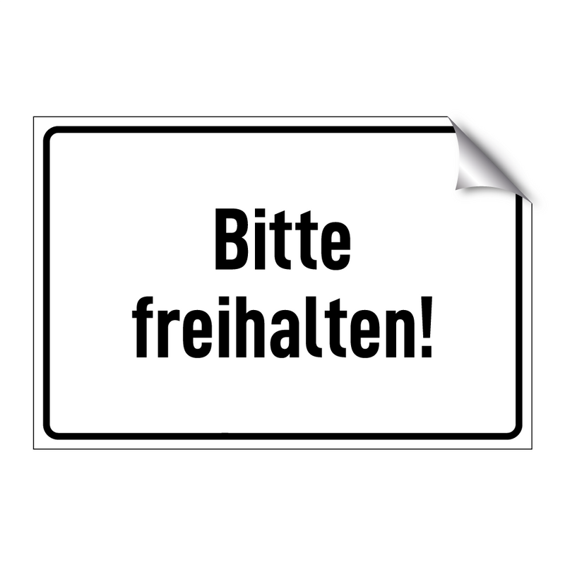 Bitte freihalten!