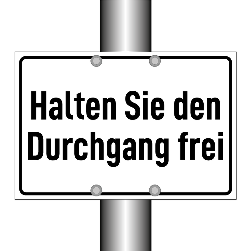Halten Sie den Durchgang frei