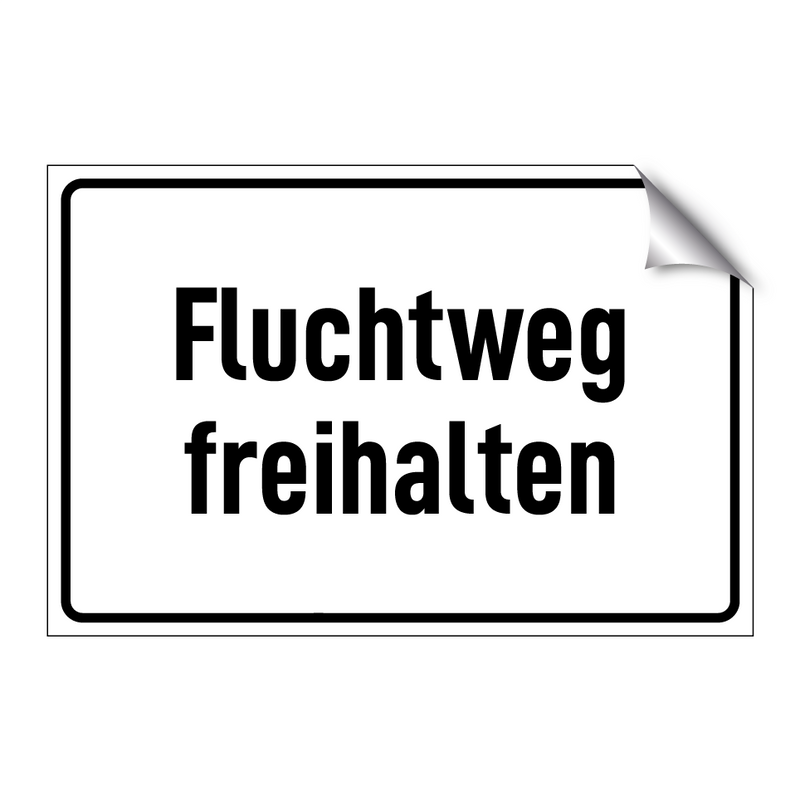 Fluchtweg freihalten