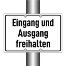Eingang und Ausgang freihalten