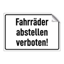 Fahrräder abstellen verboten!