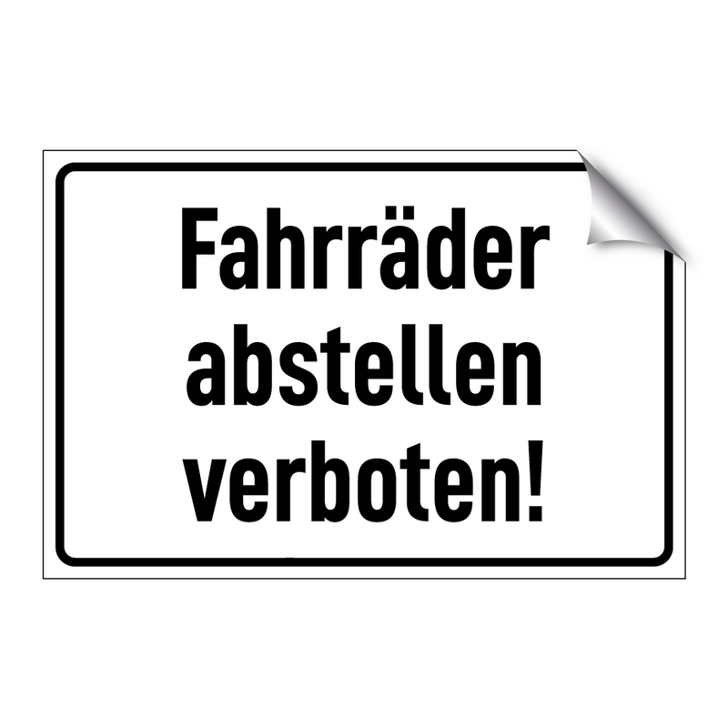 Fahrräder abstellen verboten!