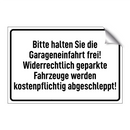 Bitte halten Sie die Garageneinfahrt frei! Widerrechtlich geparkte Fahrzeuge werden kostenpflichtig abgeschleppt!