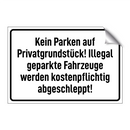 Kein Parken auf Privatgrundstück! Illegal geparkte Fahrzeuge werden kostenpflichtig abgeschleppt!