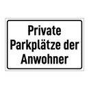 Private Parkplätze der Anwohner