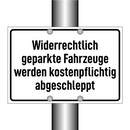 Widerrechtlich geparkte Fahrzeuge werden kostenpflichtig abgeschleppt