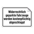 Widerrechtlich geparkte Fahrzeuge werden kostenpflichtig abgeschleppt