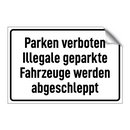 Parken verboten Illegale geparkte Fahrzeuge werden abgeschleppt