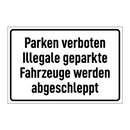 Parken verboten Illegale geparkte Fahrzeuge werden abgeschleppt