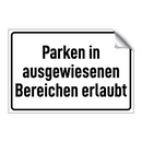 Parken in ausgewiesenen Bereichen erlaubt