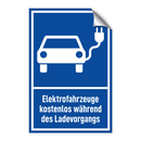 Elektrofahrzeuge kostenlos während des Ladevorgangs