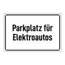 Parkplatz für Elektroautos