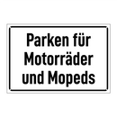 Parken für Motorräder und Mopeds