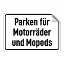 Parken für Motorräder und Mopeds