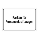 Parken für Personenkraftwagen