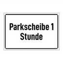 Parkscheibe 1 Stunde