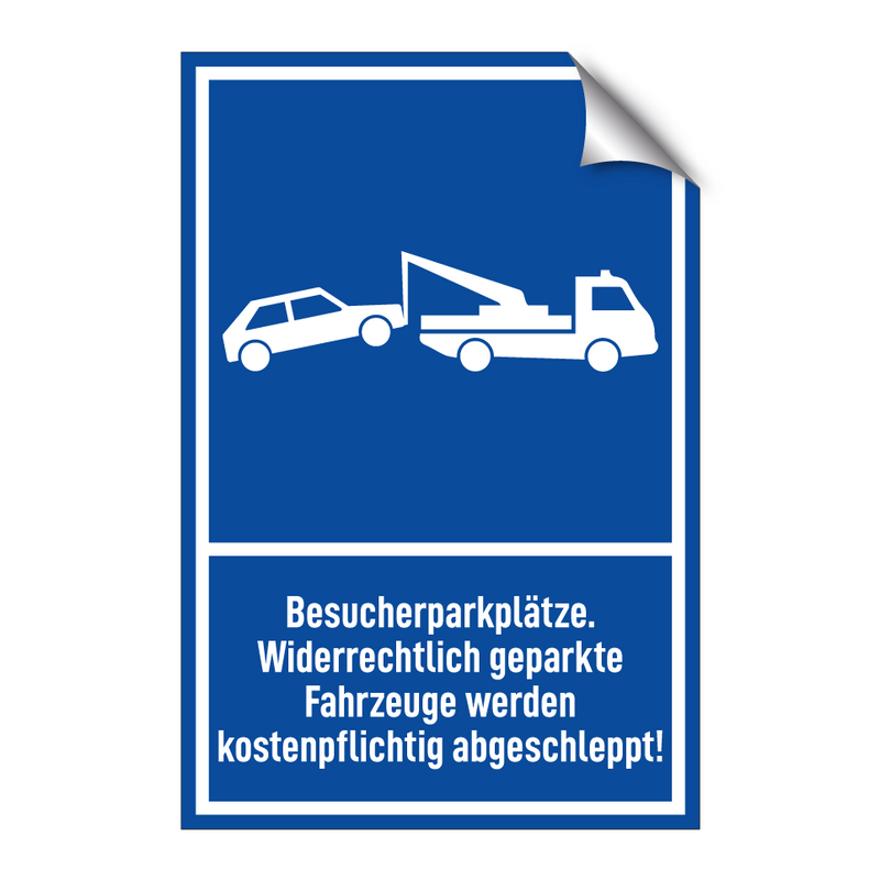 Besucherparkplätze. Widerrechtlich geparkte Fahrzeuge werden kostenpflichtig abgeschleppt!