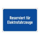 Reserviert für Elektrofahrzeuge