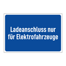 Ladeanschluss nur für Elektrofahrzeuge