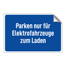 Parken nur für Elektrofahrzeuge zum Laden