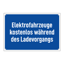 Elektrofahrzeuge kostenlos während des Ladevorgangs